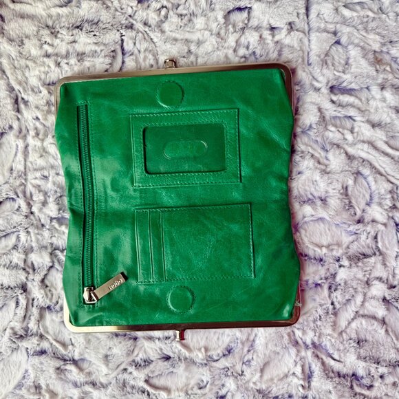 HOBO Original Leather Embossed Leather Clutch / Wallet - Green - Picture 2 of 5